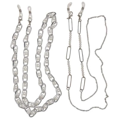 бижутерия,urban,classics,pearls,chain,2,units,silver,(silver)