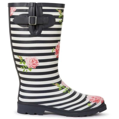 обувки,дамски,боти,дамски,високи,обувки,за,ходене,trespass,elena,boots,floral,stripe,(white,black)