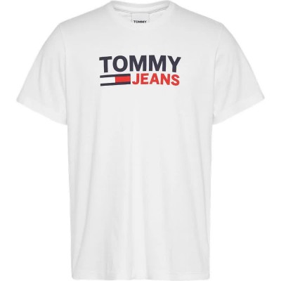 тениска,мъжки,тениски,tommy,jeans,corp,logo,short,sleeve,t,shirt,white,(white)