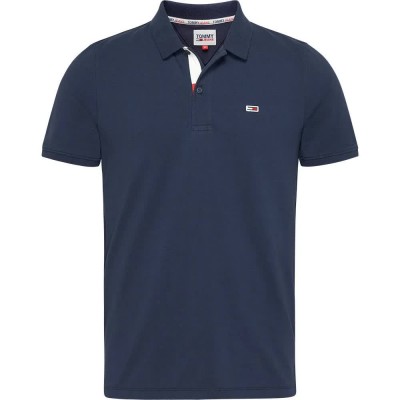 дънки,мъжки,блузи,с,яка,tommy,jeans,slim,placket,short,sleeve,polo,blue