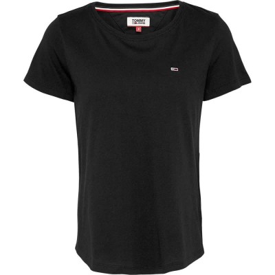 тениска,дамски,тениски,tommy,jeans,soft,short,sleeve,t,shirt,black,(black)