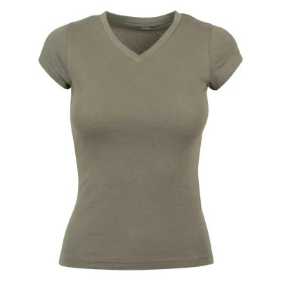 тениска,дамски,тениски,build,your,brand,basic,short,sleeve,v,neck,t,shirt,green,(spring,olive)