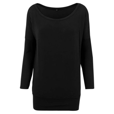 тениска,дамски,тениски,build,your,brand,viscose,long,sleeve,t,shirt,black,(black)
