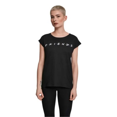 тениска,дамски,тениски,mc,clothes,friends,logo,short,sleeve,t,shirt,black,(black)