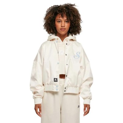яке,дамски,якета,и,палта,starter,black,label,satin,college,bomber,jacket,white,(pale,white)