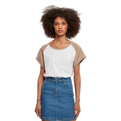 тениска,дамски,тениски,urban,classics,contrast,raglan,short,sleeve,t,shirt,white,soft,taupe,(white)