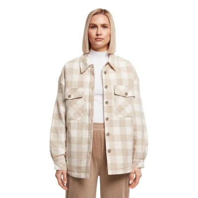 риза,с,дълъг,ръкав,дамски,блузи,дамски,ризи,urban,classics,flanell,over,long,sleeve,shirt,beige