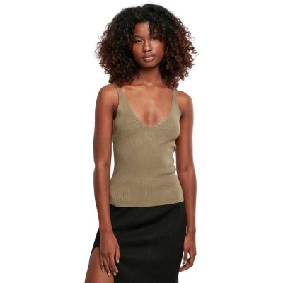 тениска,дамски,тениски,urban,classics,knit,sleeveless,t,shirt,green,(khaki)
