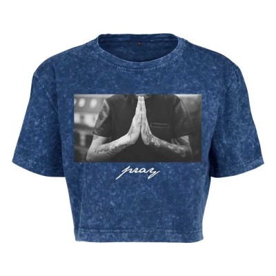 тениска,дамски,тениски,mister,tee,pray,short,sleeve,t,shirt,indigo,white,(blue)