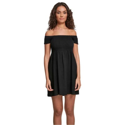 рокля,дамски,поли,и,рокли,urban,classics,smoked,off,short,sleeve,short,dress,black