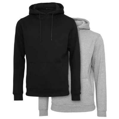 суичър,мъжки,пуловери,build,your,brand,heavy,hoodie,2,units,black,heather,grey,(multicolor)