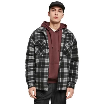 яке,мъжки,якета,urban,classics,plaid,teddy,lined,shirt,jacket,black