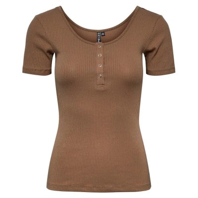 тениска,дамски,тениски,pieces,kitte,bc,short,sleeve,t,shirt,brown,(fossil)