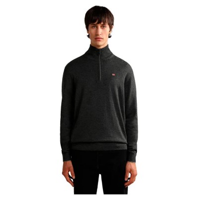 блуза,мъжки,пуловери,дамски,пуловери,napapijri,damavand,4,half,zip,sweater,black,(dark,grey,melange)