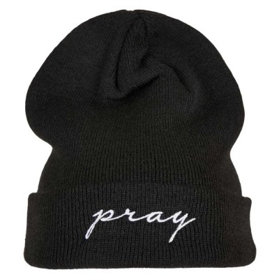 тениска,всички,шапки,mister,tee,pray,embroidery,beanie,black,(black,white)