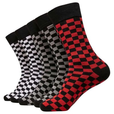 чорапи,мъжки,чорапи,urban,classics,check,socks,5,pairs,black,heather,grey,white