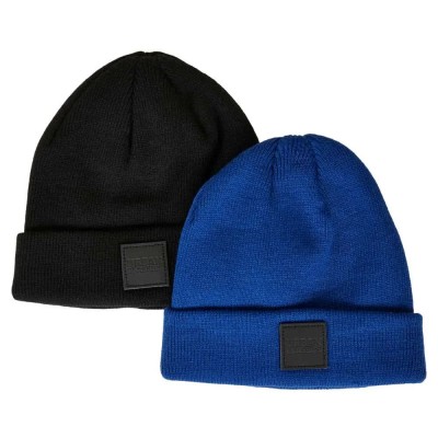 шапка,всички,шапки,urban,classics,logopatch,beanie,2,units,black,royal,blue,(multicolor)