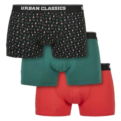 боксерки,мъжко,бельо,urban,classics,organic,x,mas,boxers,3,units,multicolor,(nicolaus,tree,green,pop,red)