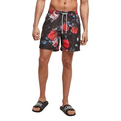 бански,гащета,мъжки,бански,костюми,urban,classics,pattern,swimming,shorts,black,(black,rose)