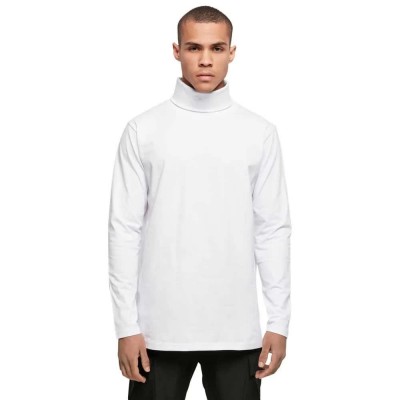 тениска,мъжки,тениски,build,your,brand,long,sleeve,high,neck,t,shirt,white,(white)