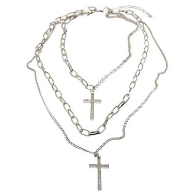 бижутерия,urban,classics,layering,cross,necklace,silver,(silver)