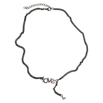 бижутерия,urban,classics,love,necklace,black,(gunmetal)