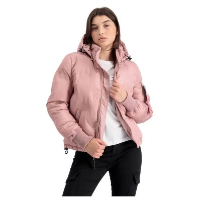 яке,дамски,якета,и,палта,alpha,industries,logo,puffer,jacket,pink