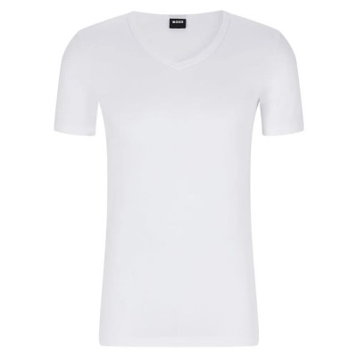 мъжко,бельо,boss,modern,short,sleeve,v,neck,base,layer,2,units,white