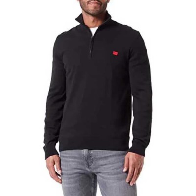 блуза,мъжки,пуловери,hugo,san,quintus,c,half,zip,sweater,black