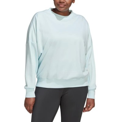 блуза,дамски,блузи,adidas,studio,lounge,loose,big,sweatshirt,white,(dark,grey)