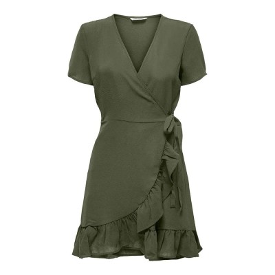 рокля,дамски,поли,и,рокли,only,nova,life,marlie,wrap,solid,short,sleeve,short,dress,green,(kalamata)