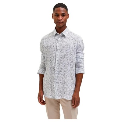 риза,с,дълъг,ръкав,мъжки,ризи,selected,regular,kylian,linen,long,sleeve,shirt,white,(egret,aop,aop)