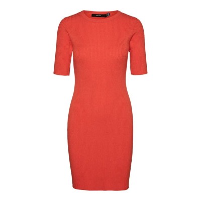 рокля,дамски,поли,и,рокли,vero,moda,gold,2,4,o,neck,vip,short,sleeve,short,dress,red,(paprika)