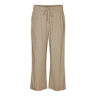 панталони,дамски,панталони,vero,moda,line,cropped,linen,mix,pants,green,(nomad)