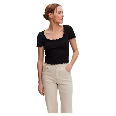 тениска,дамски,тениски,vero,moda,polly,sb5,short,sleeve,t,shirt,black,(black)
