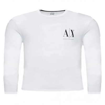 тениска,мъжки,тениски,armani,exchange,8nztpl,zjh4z,long,sleeve,t,shirt,white,(white)