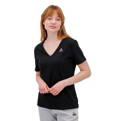 тениска,дамски,тениски,le,coq,sportif,essential,n°1,short,sleeve,v,neck,t,shirt,black,(black)
