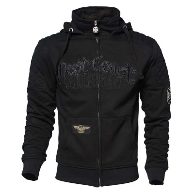 суичър,мъжки,пуловери,west,coast,choppers,choppers,por,vida,hoodie,black,(black)