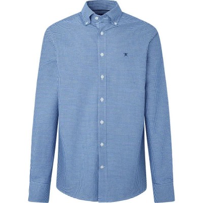 риза,с,дълъг,ръкав,мъжки,ризи,hackett,essential,gingham,oxford,long,sleeve,shirt,blue