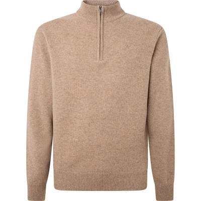 блуза,мъжки,пуловери,hackett,lambswool,half,zip,sweater,desert,taupe,(beige)