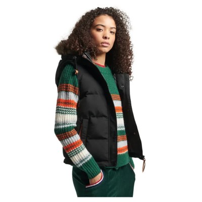 потник,дамски,жилетки,superdry,vintage,everest,faux,fur,vest,black,(black)