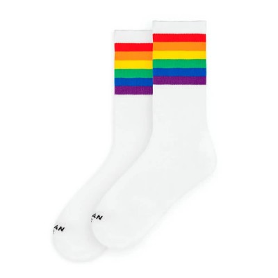 чорапи,мъжки,чорапи,дамски,чорапи,american,socks,rainbow,pride,black,cotton,half,long,socks,white,(white,multicolor)