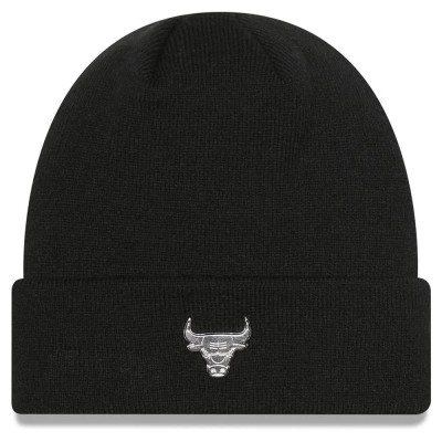шапка,всички,шапки,new,era,chicago,bulls,metallic,badge,cuff,beanie,black,(black)