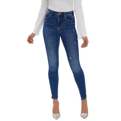 дънки,дамски,панталони,vero,moda,sophia,skinny,destr,li388,high,waist,jeans,blue