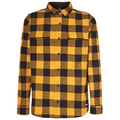 карирана,риза,дамски,ризи,мъжки,ризи,oakley,bear,cozy,flannel,long,sleeve,shirt,yellow,(amber,yellow,black,check)