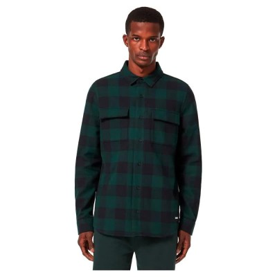 карирана,риза,мъжки,ризи,oakley,bear,cozy,flannel,long,sleeve,shirt,hunter,green,black,check,(green)