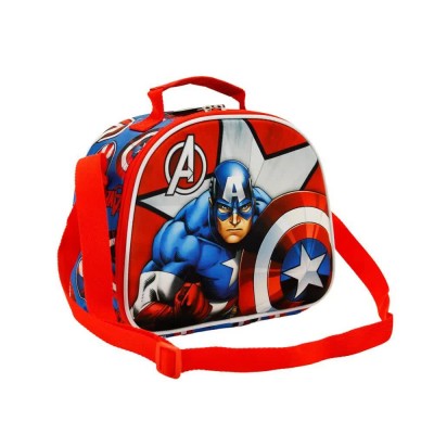чанта,раници,karactermania,captain,america,marvel,lunch,bag,red,(red,white)