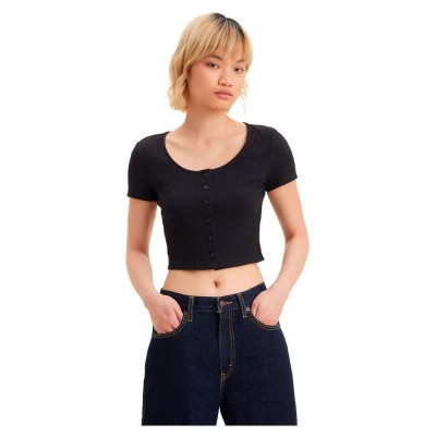 риза,с,къс,ръкав,дамски,блузи,дамски,ризи,levi´s,®,rach,top,short,sleeve,shirt,black,(caviar)