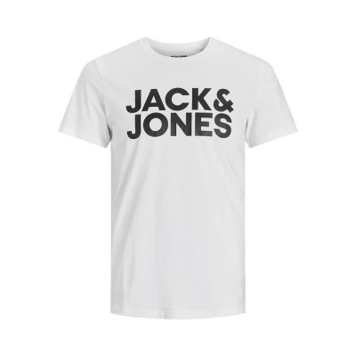тениска,мъжки,тениски,jack,&,jones,corp,logo,short,sleeve,t,shirt,white,print,large,print,black,(white)