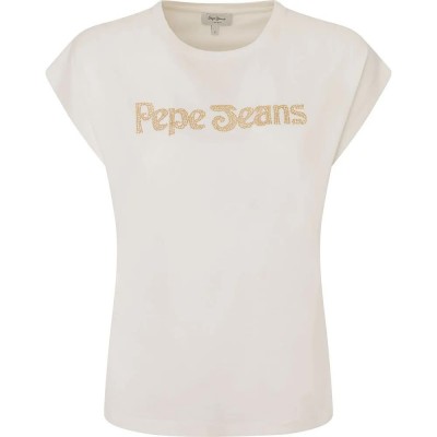 тениска,дамски,тениски,pepe,jeans,carli,short,sleeve,t,shirt,beige,(mousse)